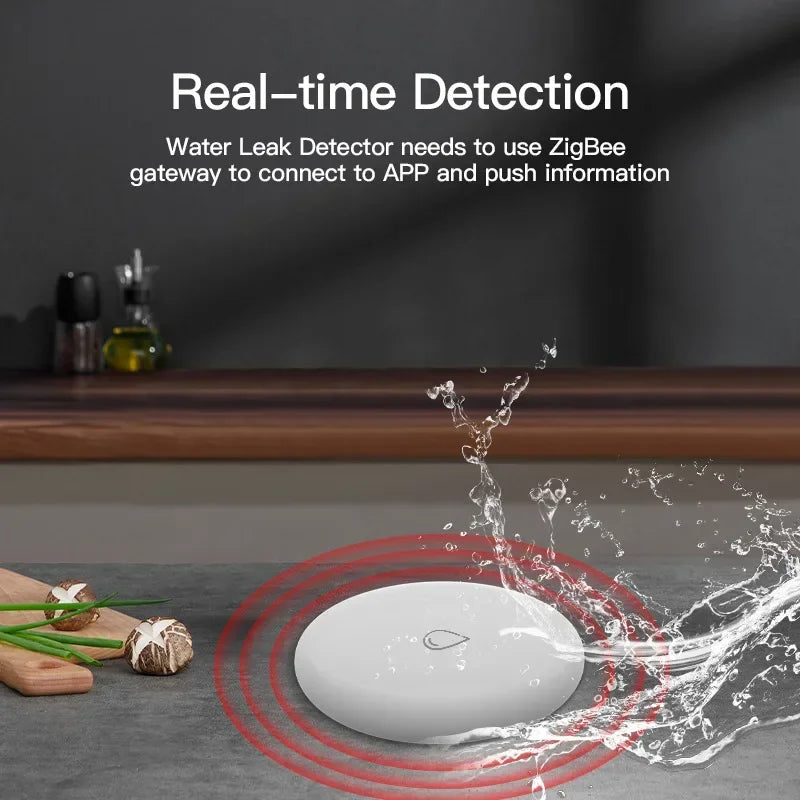 ZEXEF TUYA Smart Liquid Leak Sensor Zigbee 3.0 Water Sensor Detector Remote Monitoring Support Home Assistant Zigbee2Mqtt