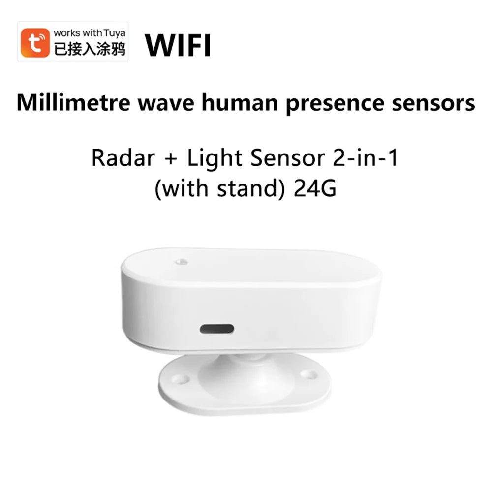 Tuya Zigbee/Wifi Smart Human Body Sensors Radar Light Sense 2 in 1 Radar Motion Sensor Bathroom Warehouse Corridor Light Switch