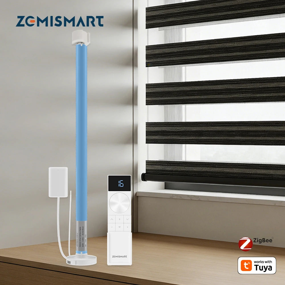 Zigbee Rechargeable Roller Shade Blinds Motor for 17 20 25 28Mm Tube Smart Curtain Engine Works with Tuya Smart Life