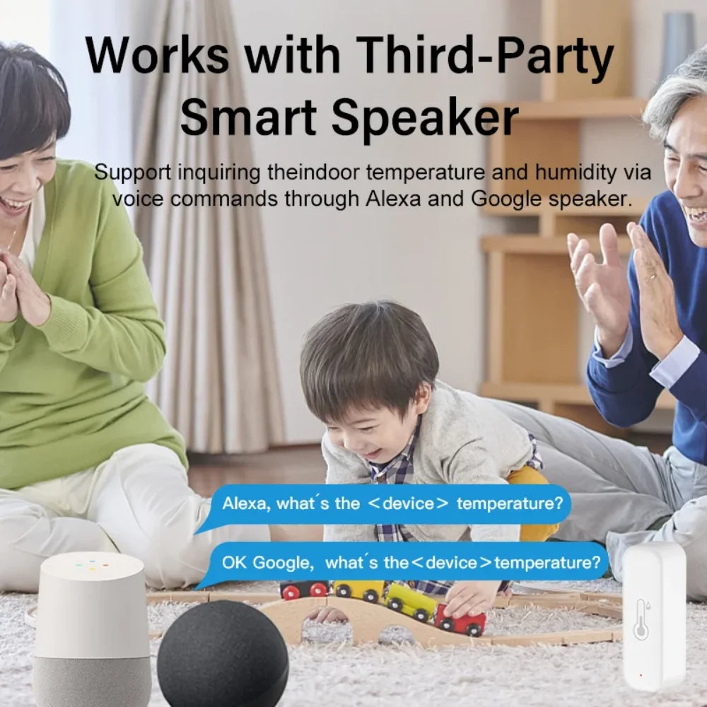 Tuya Zigbee 3.0 Temperature and Humidity Smart Home Thermometer Hygrometer APP Remote Alarm Work with Alexa Google Home