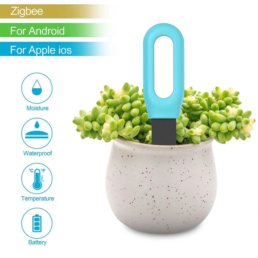 Tuya Zigbee Smart Soil Tester Humidity Temperature Moisture Sensor App Monitor for Plant Garden Work with Home Assistant Z2M
