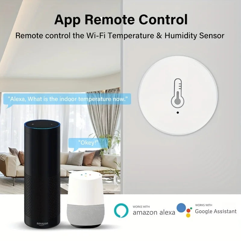 Zigbee Smart Temperature and Humidity Sensor Battery Powered Security Mini Thermometer Hygrometer with Tuya Smart Life App