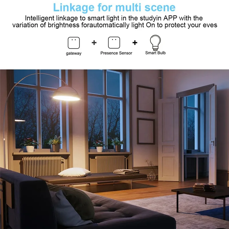 Abmf-Smart Human Presence Sensor Luminance/Distance Detection Tuya Smart Life Home Automation for Alexa with Bracket
