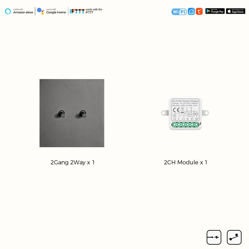 Zigbee Switches Retro Gray Toggle Switches for the Home Tuya Smart Accesorios Wall Switch 1-4 Gang 2 Way Wall Lamp Switch