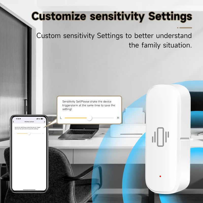Enhance Your Home Security with the Tuya Smart Home Zigbee/Wifi Vibration Sensor - Real-time Monitoring & Remote Control
