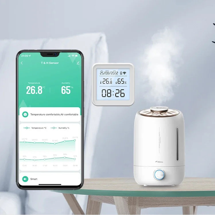 Tuya Zigbee/Wifi Temperature Humidity Sensor Hygrometer Thermometer Smart Home Smart Life App Support Alexa Google Assistant