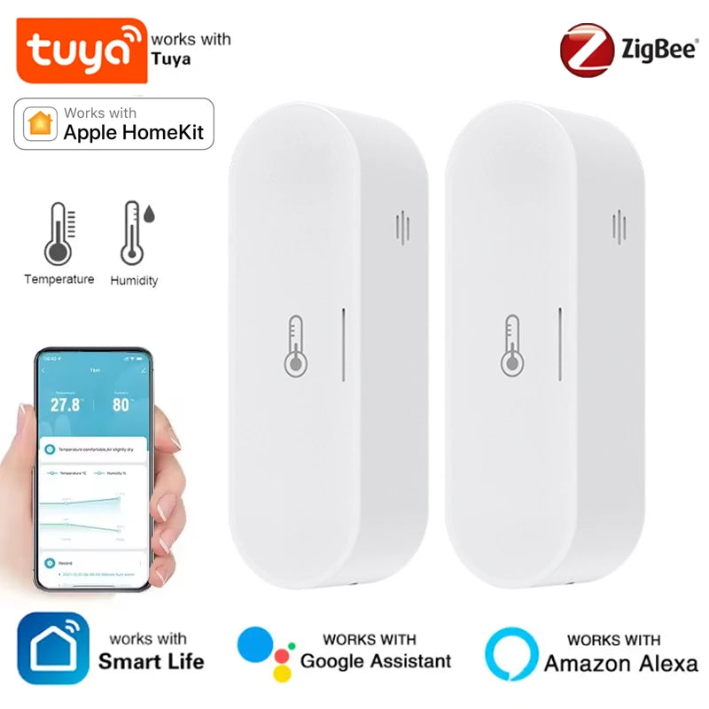 Revolutionize Your Home with the Tuya Smart Zigbee Temperature and Humidity Sensor - Compatible with Apple HomeKit, Alexa, and Google Home!