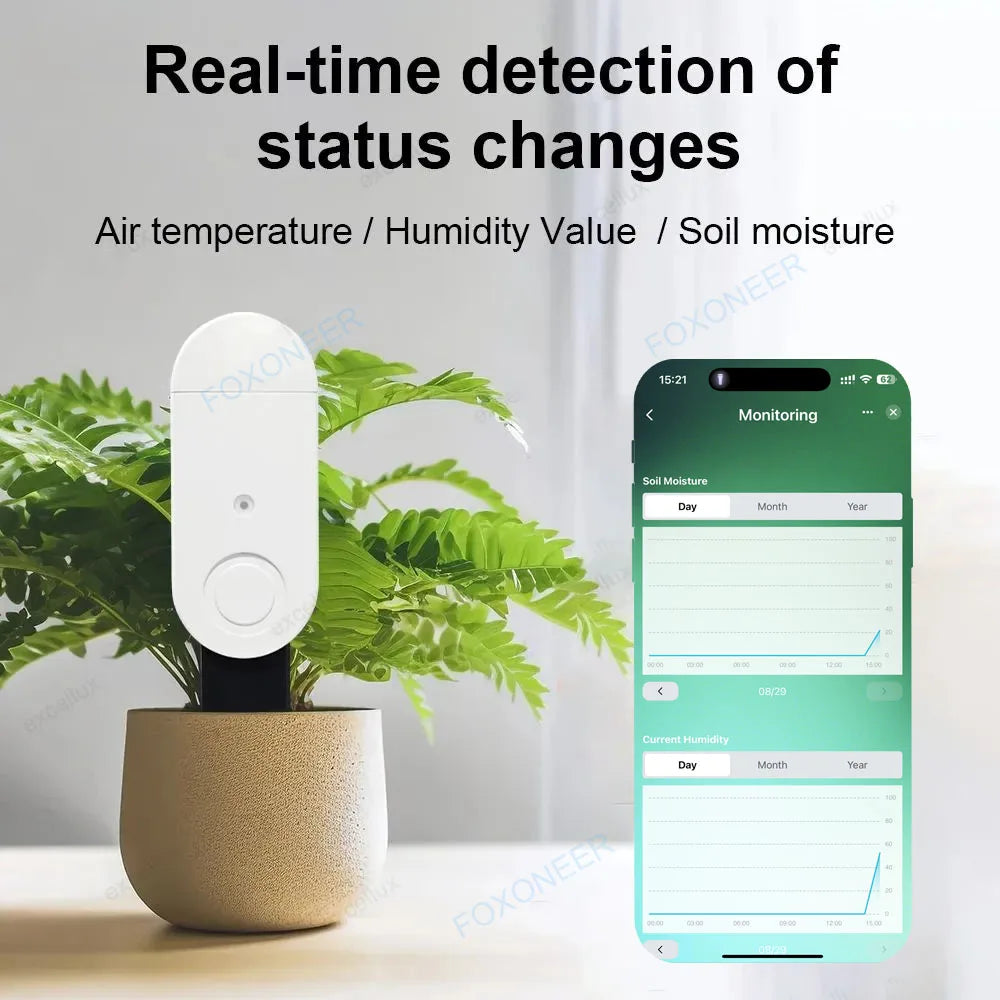 Zigbee 3.0 Smart Soil Tester Luminance Humidity Temperature Moisture Sensor for Garden Plant for Z2M Home Assistant Zigbee2Mqtt
