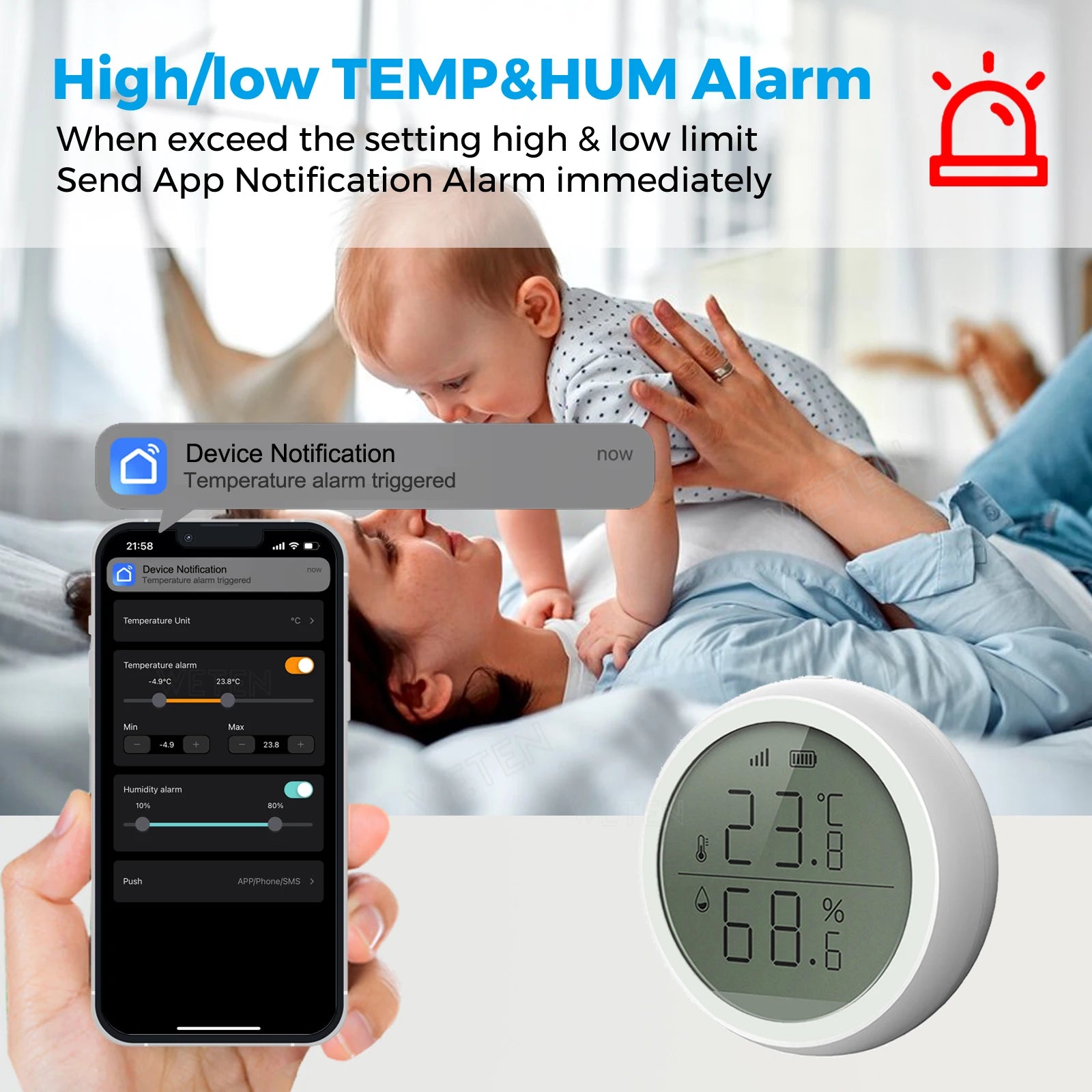 Tuya Zigbee 3.0 Smart Temperature and Humidity Sensor Hygrometer Thermometer for Home Assistant via Zigbee2Mqtt