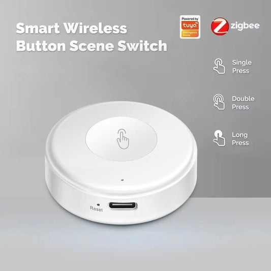 Rechargeable Tuya Zigbee Smart Push Button Wireless Switch Remote Control Automation Scenario Switch Work with Zigbee Gateway