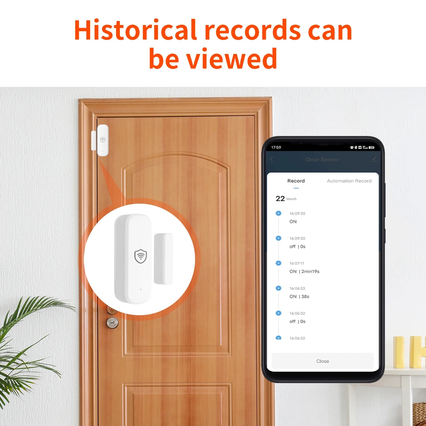 Tuya Zigbee Door Contact Sensor Wireless Door Detector Smart Life APP Safety Reminder Supports Alexa and Google Home