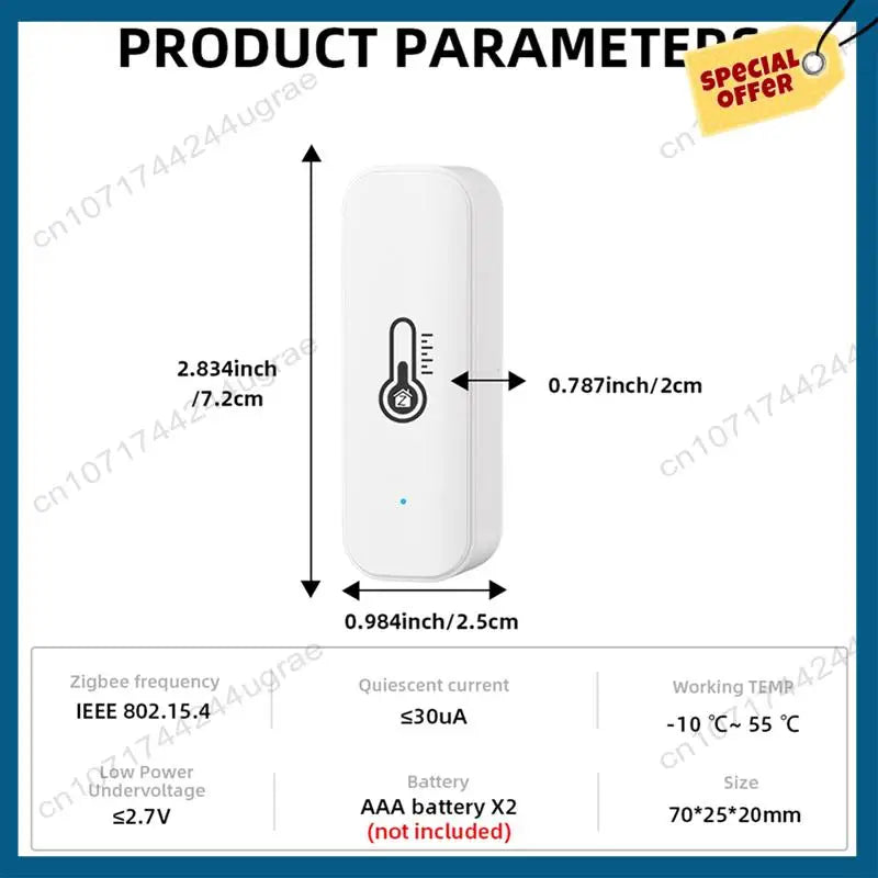 -A15I 3X Tuya Zigbee Temperature Humidity Sensor Smart Home Temperature Sensors Works with Alexa Google Assistant Smart Life