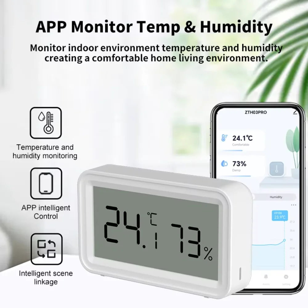 Tuya Zigbee 3.0 Temperature Humidity Sensor APP Remote Control Thermometer Hygrometer Work with Smartlife Alexa Zigbee2Mqtt ZHA