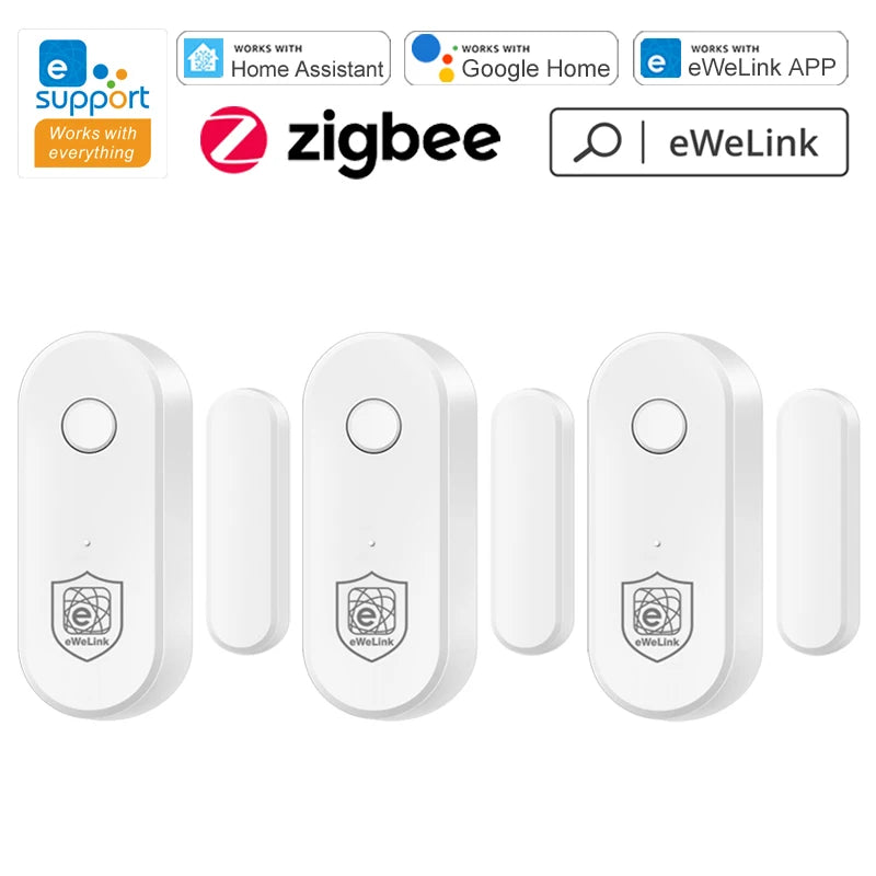 Smart Home Zigbee Door Sensor Window Open Closed Detector Security Alarm Ewelink APP Control Work with Hub Support Alexa Google