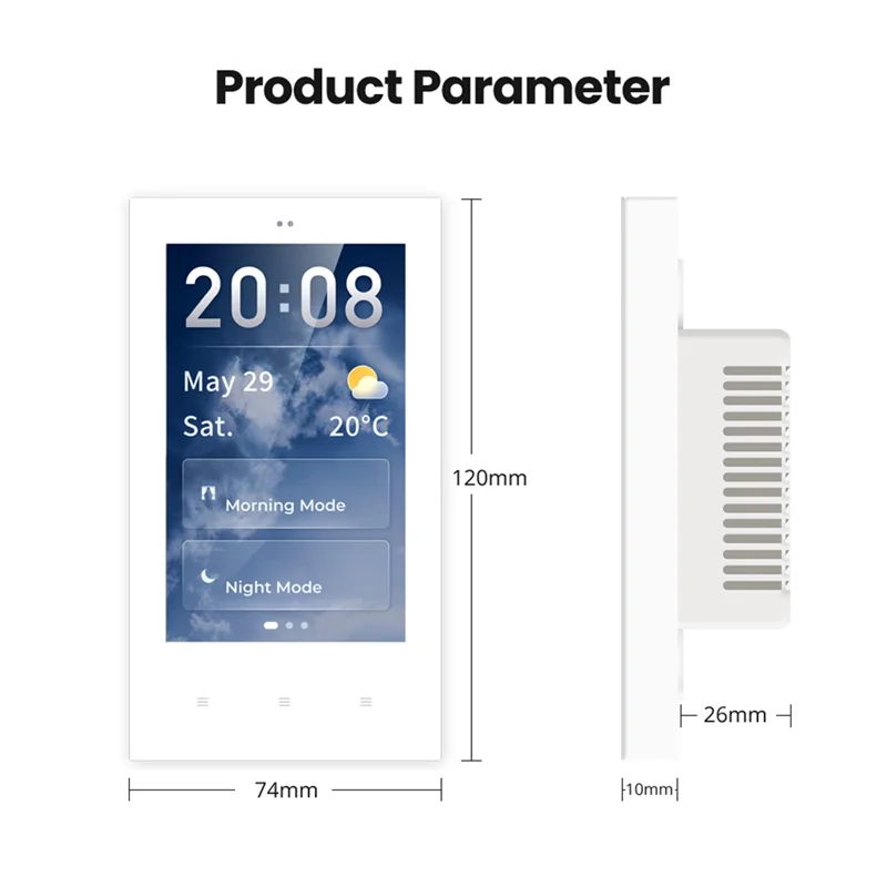 Tuya US Zigbee 3.0 Scene Switch Smart Central Control,4Inch Touch Build in Wireless Zigbee Hub, Work for Google Home Easy to Use
