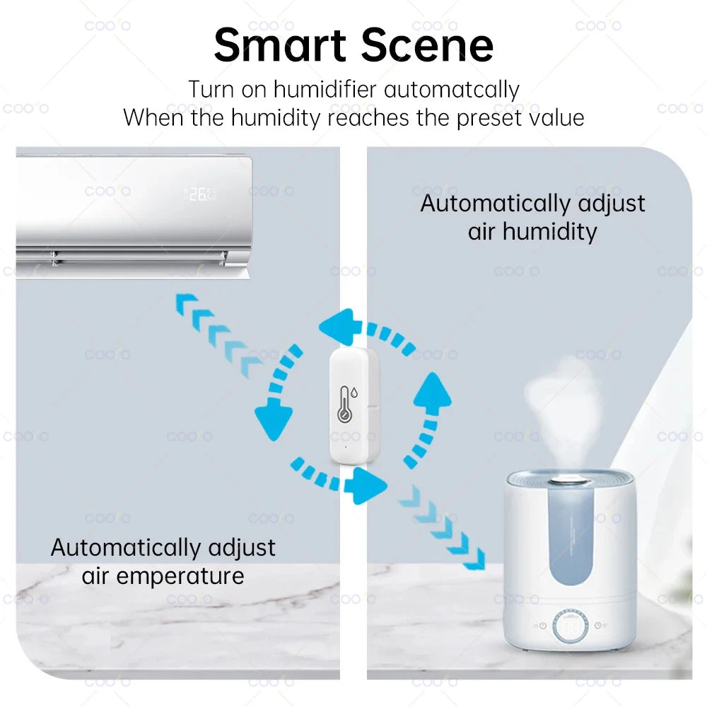 Zigbee 3.0 Temperature Humidity Sensor Smart Home Indoor Hygrometer App Remote Monitor Work with Tuya Smart Life