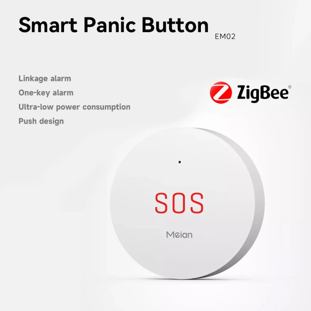 Zigbee Tuya SOS Emergency Button Home Security Alarm System Wireless Alarm Button Work with Smart Life/Tuya APP and Hub