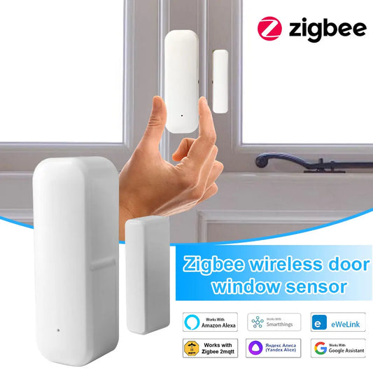 Ewelink Zigbee Door Sensor Wireless Magnetic Window Open Closed Alarm Detector Works with Zigbee2Mqtt Alexa Google Need Gateway