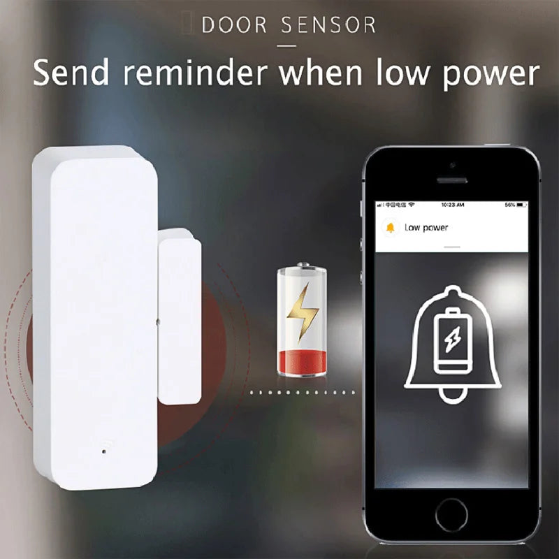 Graffiti Intelligent Zigbee Door Magnetic Detector Tuya Smart Linkage Window Magnetic Wireless Window Contact Anti-Theft Sensor