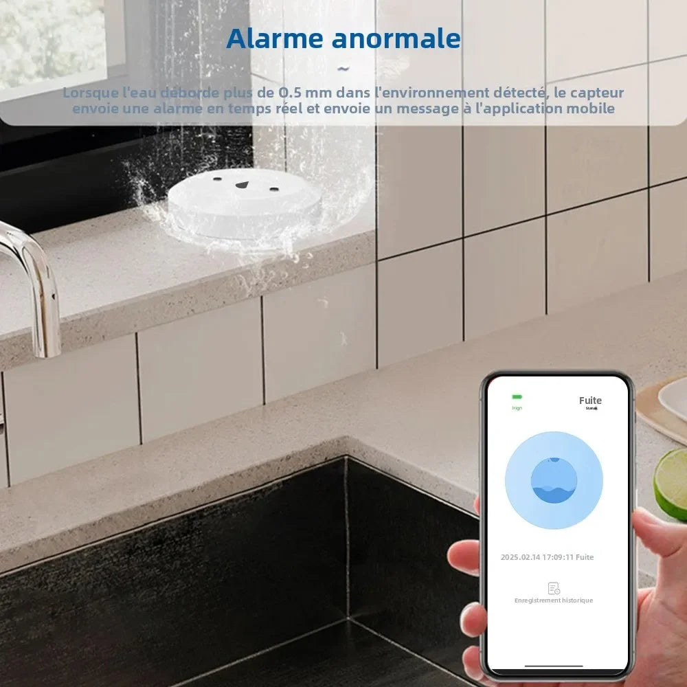 Ewelink Smart Zigbee Water Sensor Flood Leak Detector Remote Monitoring for Bathroom/Kitchen Support Home Assistant Zigbee2Mqtt