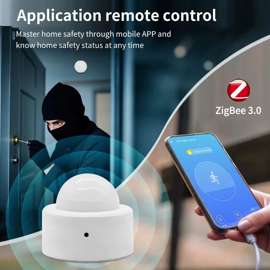 Enhance Your Home Security with the Tuya Zigbee PIR Infrared Motion Sensor - Smart Wireless Alarm Compatible with Alexa and Google Assistant