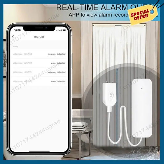 -A15I Tuya Zigbee Water Level Sensor Leakage Alarm Flood Leak Detector Alarm Security System
