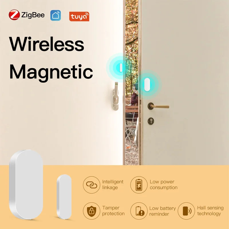 Intelligent Security Monitoring Anti-Theft Detector Graffiti Zigbee Door Magnetic Alarm Smart Home Door and Window Sensor
