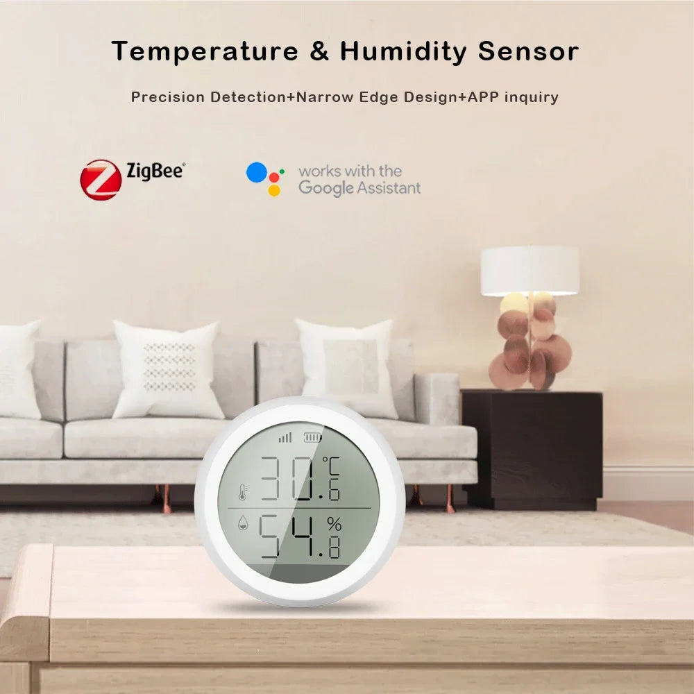Tuya Wifi/Zigbee Temperature and Humidity Sensor Indoor Smart Thermometer Hygrometer Detector Work with Alexa Google Home Alice