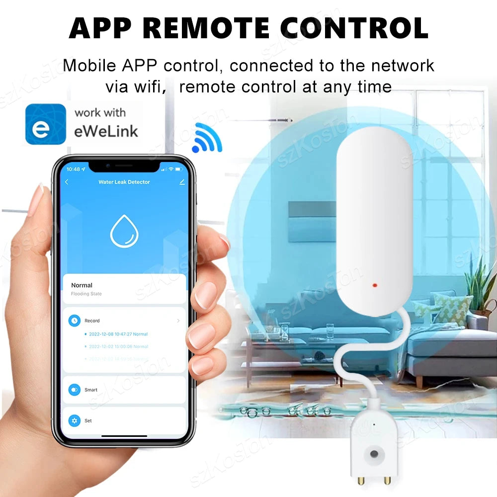 Zigbee Water Leakage Sensor Alarm Water Level Detector Flood Leakage Sensor Ewelink APP Remote Control Security Alarm System