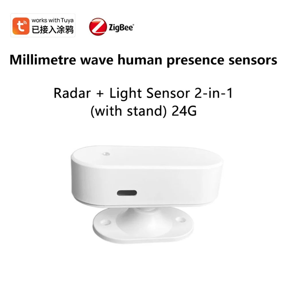 Tuya Zigbee/Wifi Smart Human Body Sensors Radar Light Sense 2 in 1 Radar Motion Sensor Bathroom Warehouse Corridor Light Switch