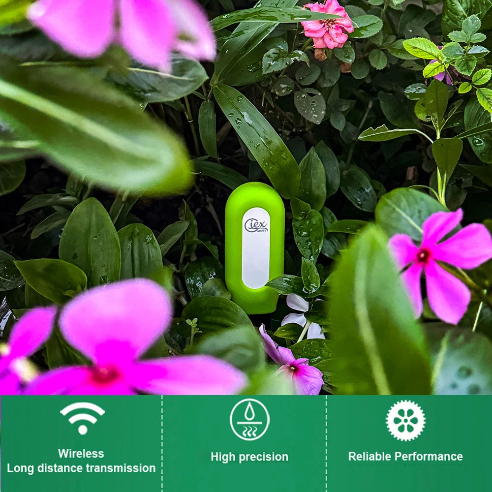 WiFi & Zigbee Capacitive Soil Moisture Sensor, Plant Moisture Meter Temperature Tester Compatible with TUYA