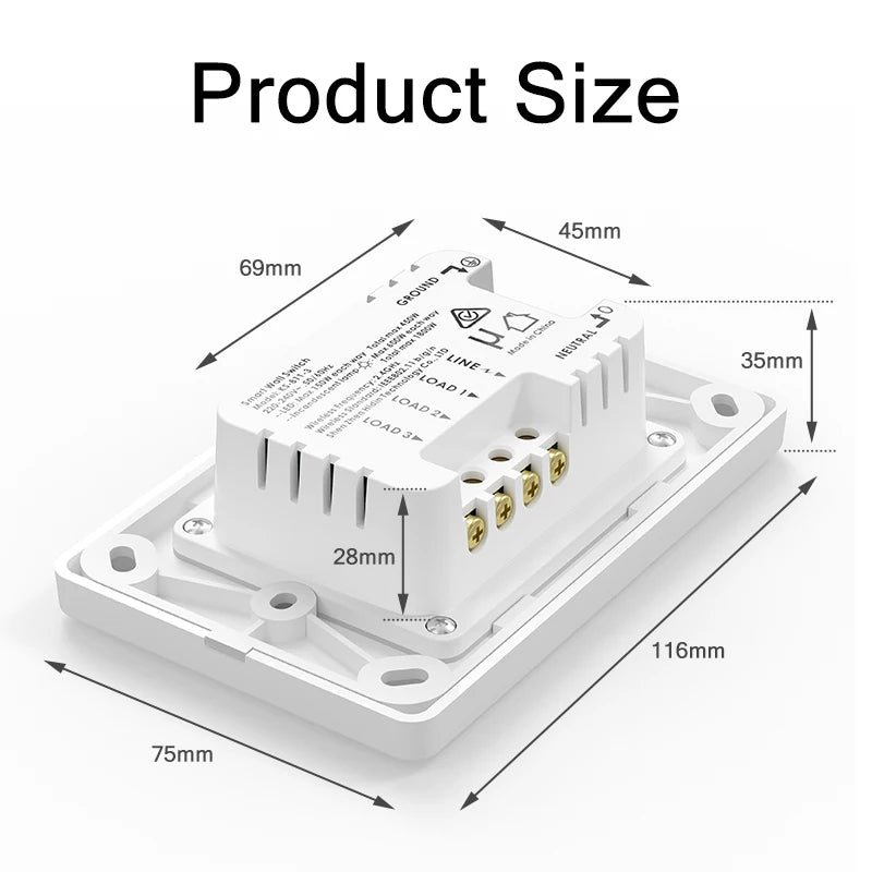 Tuya Zigbee Push Button Switches Physical Smart US AU Brazil Light Wall Switch 1/2/3Gang Timer Voice Control Google Alexa