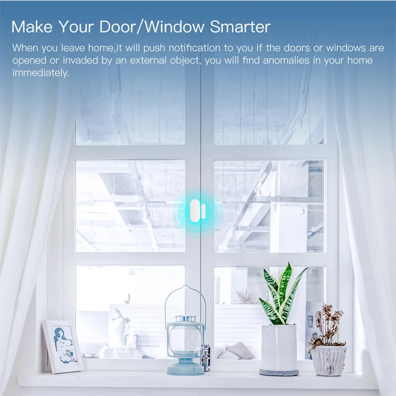 Intelligent Security Monitoring Anti-Theft Detector Graffiti Zigbee Door Magnetic Alarm Smart Home Door and Window Sensor