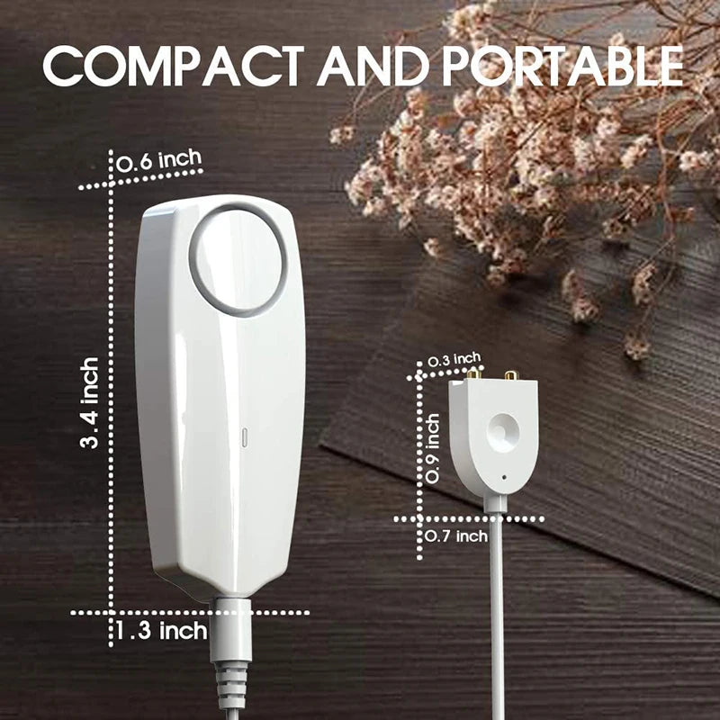 Tuya WIFI Zigbee Water Leak Sensor 3.5Mm Jack 2M Sensor Cable Built-In Rechargeable Battery 80Db Sound App Real Time Monitoring
