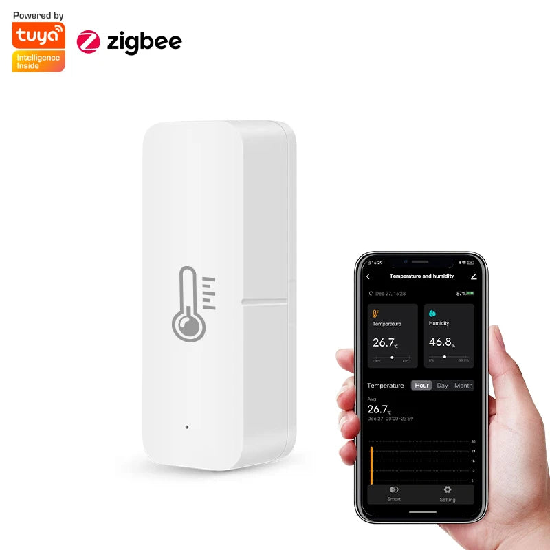 Tuya Zigbee ℃ /℉ Switch Temperature Humidity Sensor App Automation Scene Linkage Thermometer Detector Alexa Google Home Voice