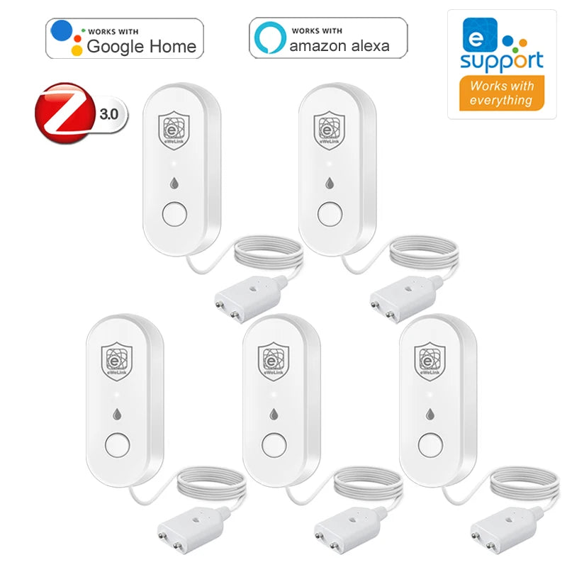 Zigbee Water Leakage Sensor Ewelink App Control Flood Overflow Leak Detector Kitchen Smart Home Security Alarm Work with Gateway