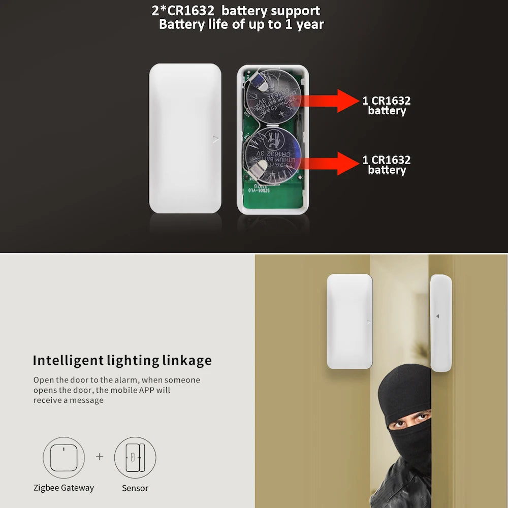 Revolutionize Your Home Security with the Zigbee2Mqtt Smart Door and Window Sensor - Compatible with Home Assistant and Ewelink Gateway!