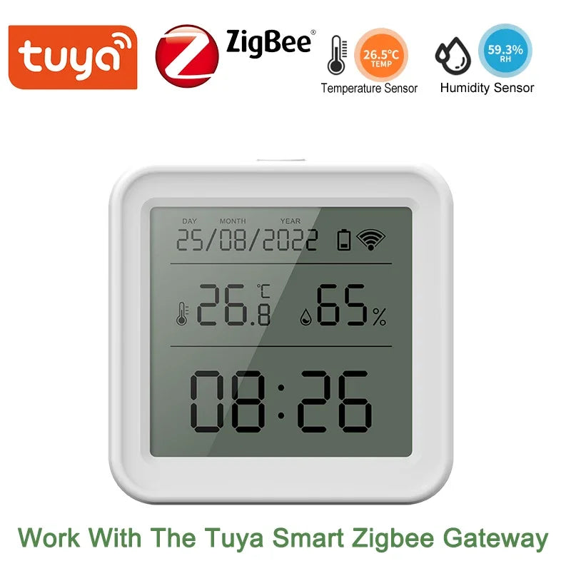 Tuya Zigbee/Wifi Temperature Humidity Sensor Hygrometer Thermometer Smart Home Smart Life App Support Alexa Google Assistant