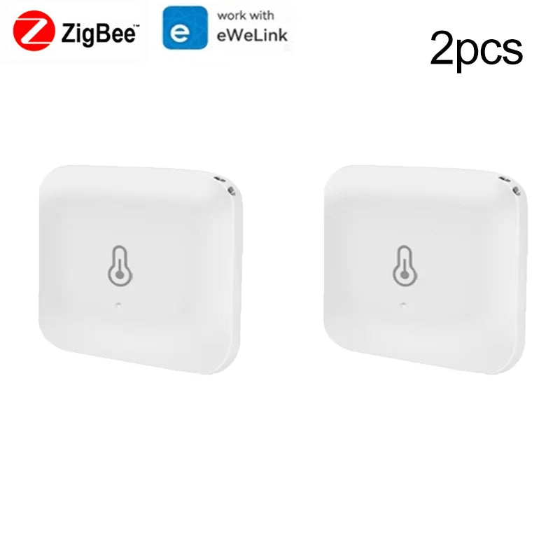 Tuya Ewelink Zigbee Temperature Humidity Sensor Smart Home Device Compatible with Google Home Alexa for Environmental Monitoring