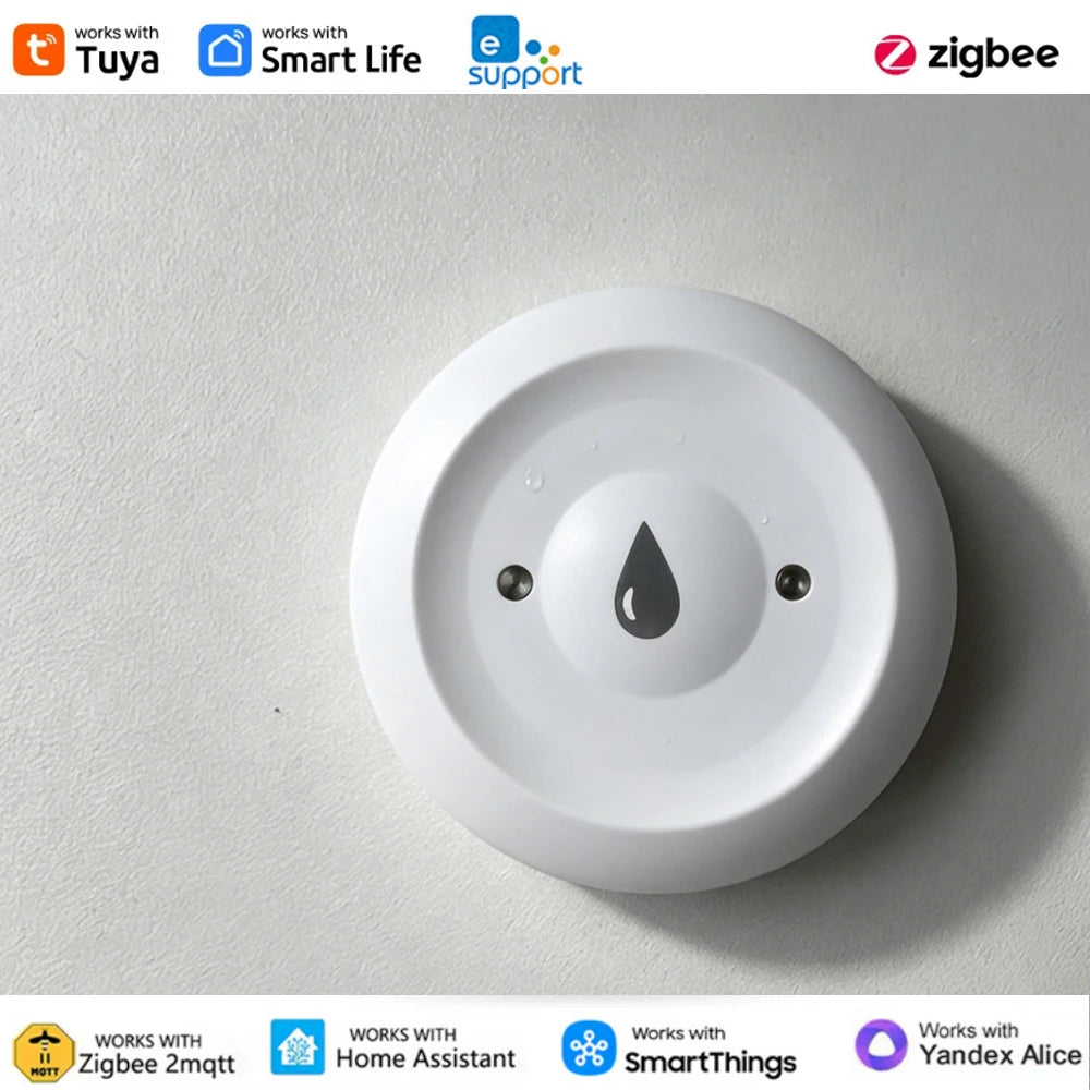 Zigbee3.0 Water Leakage Sensor Water Leak Flood Detector with App Remote Monitoring Ewelink Tuya Smart Life Alert for HA 2Mqtt