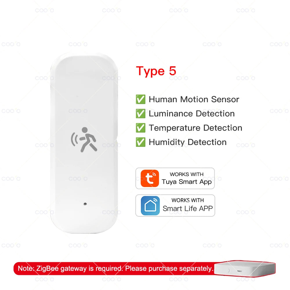 Zigbee 10G Mmwave Radar Motion Sensor Human Detector with Illuminance Temperature Humidity Sensor Support Tuya Hub Zigbee2Mqtt