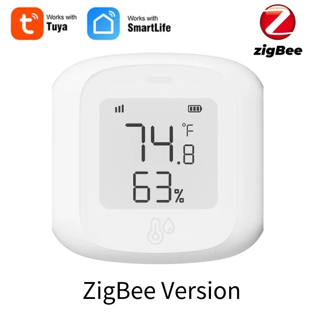 Wifi Sensor Tuya Zigbee Temperature Humidity Sensor Smart Home Automation Indoor Thermometer LCD Display Works with Alex Google