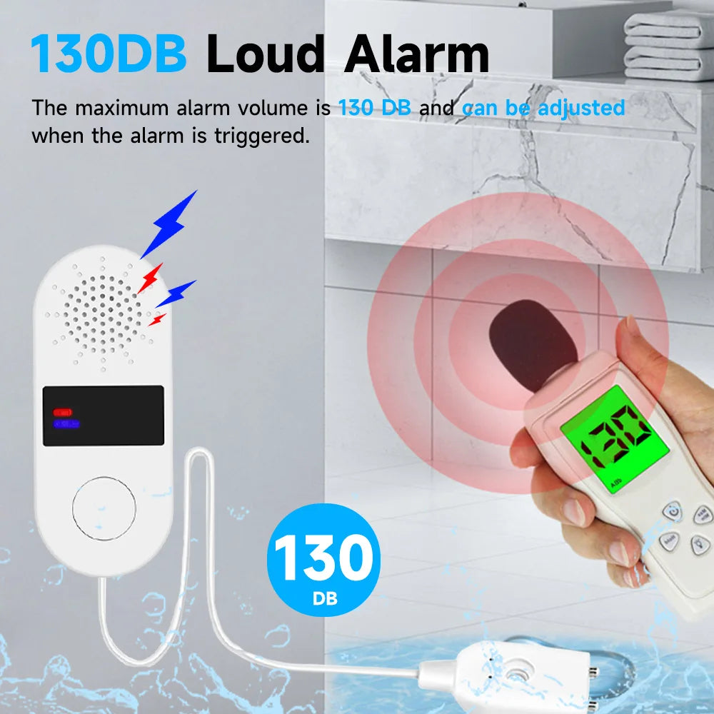 Protect Your Home with the Tuya Wifi Water Leak Detector - 130Db Alarm & App Control for Smart Living