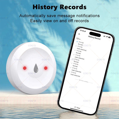 Ewelink Zigbee Smart Water Sensor Flood Leak Detector Remote Monitoring for Kitchen/Bathroom Support Home Assistant Zigbee2Mqtt