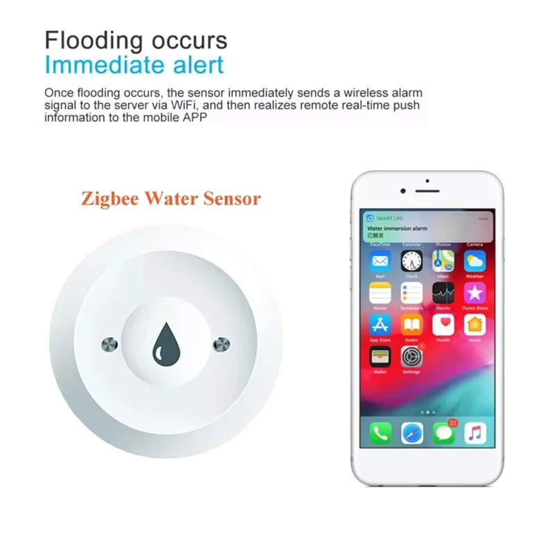 Abjf-Flood Leak Detector App Remote Monitoring Zigbee Water Leak Detector Water Leak Detector