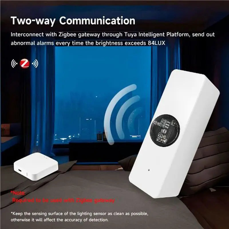 B50B-2X Tuya Zigbee Light Sensor Luminance Sensor Sensor Real-Time Luminance Detection Smart Home Automation App Control
