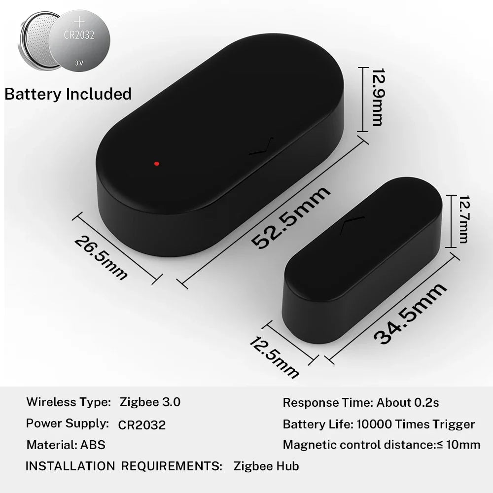 Home Security for Smart Home Smart Life APP Zigbee 3.0 Tuya Door Sensor Window Sensor Compatible with Alexa Google Assistant