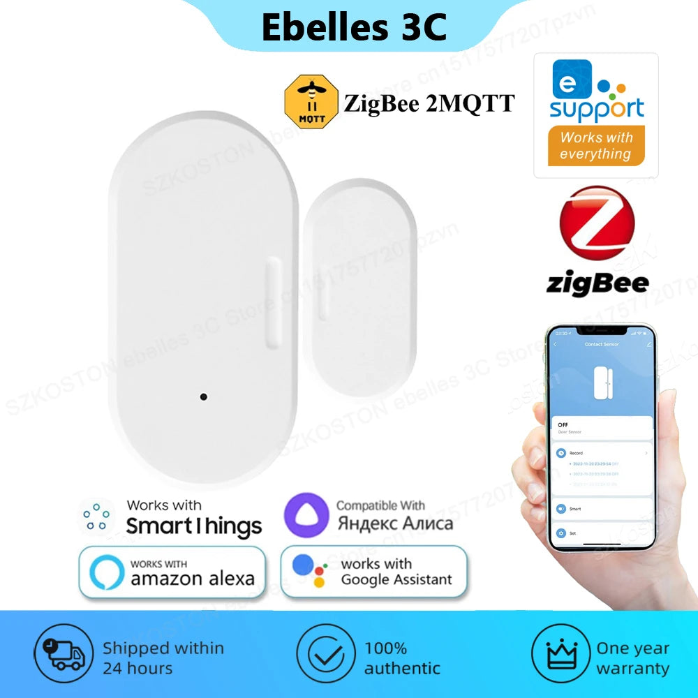 Ewelink APP Zigbee Smart Door Window Sensor Smart Home Door Open Closed Detector Security Protection for Alexa Google Alice