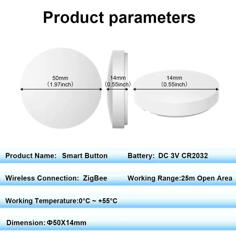 Ewelink Zigbee Smart Wireless Push Button Switch with Battery - Control Your Home Automation Effortlessly!