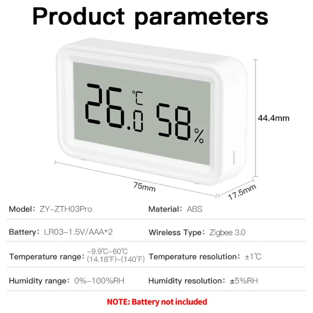 Tuya Zigbee 3.0 Temperature Humidity Sensor APP Remote Control Thermometer Hygrometer Work with Smartlife Alexa Zigbee2Mqtt ZHA